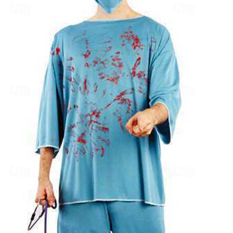 Bloody Nurse Halloween Outfits Fancy Costume Horror Scary Cosplay Adults' Men's Halloween Carnival Performance Party Easy Halloween Costumes Dress Up2