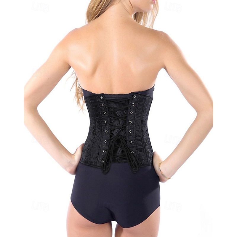 Women's Corset Shapewear Waist Cincher Shapewear Sexy Corset Sexy Sweet Pure Color Buttons Backless Vacation Party Street Sleeveless Corset Black White Spring Fall Tailored Fit3