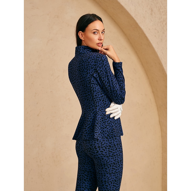 Women's Golf Jacket Navy Blue Long Sleeve Top Ladies Golf Attire Clothes Outfits Wear Apparel