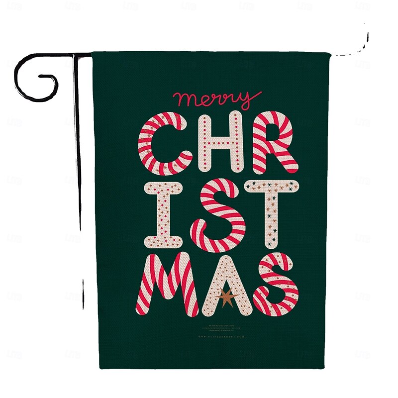 Christmas Garden Flag, Double-Sided Printed Linen Yard Banner, Holiday Outdoor Decoration Flag for Lawn, Porch, and Garden4