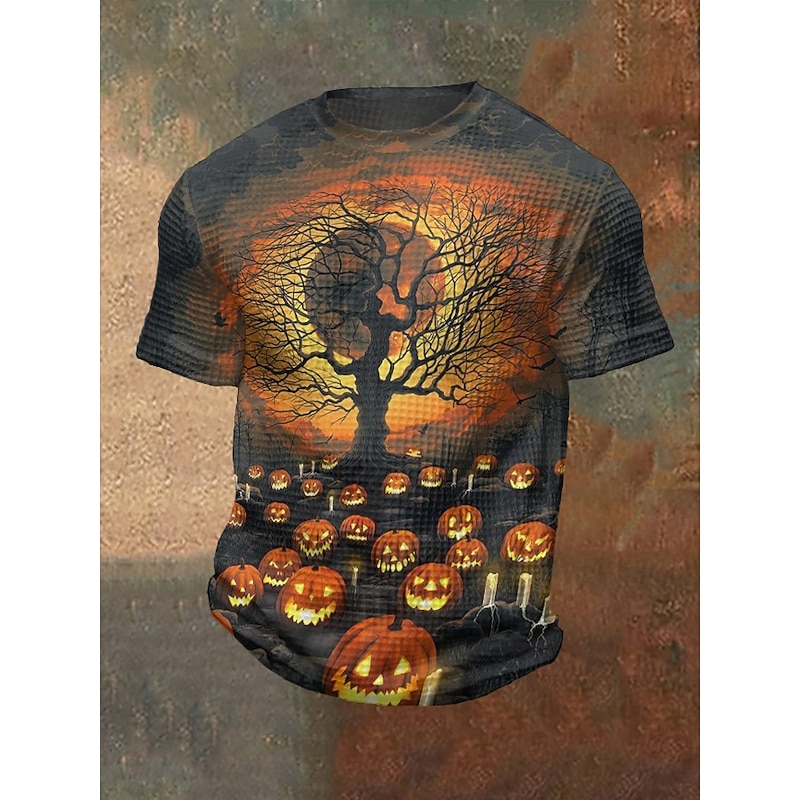 Men's Halloween Shirt Pumpkin Ghost Crewneck Clothing Apparel 3D Print Outdoor Holiday Theme Party Halloween Party Short Sleeve Print Vintage Halloween3