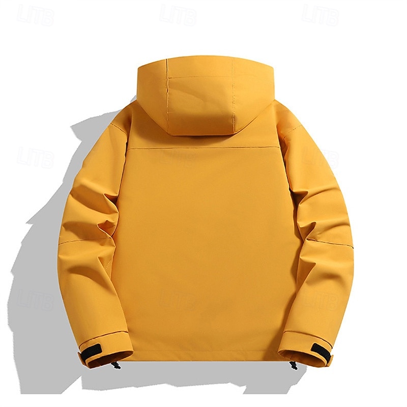 Women's 3-in-1 Waterproof Down Jacket Waterproof Windproof Zipper Pocket Casual Solid Color Outdoor Vacation Street Daily Wear Zipper Regular Hooded Regular Fit Long Sleeve Outerwear Yellow Pink Dark2