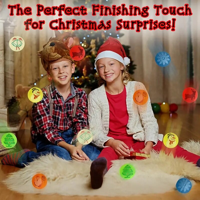 30/50pcs Glow-in-the-Dark Christmas Bouncy Balls, Non-Toxic Rubber Party Favors Featuring Santa, Reindeer, and Snowflakes, No Power Needed, Perfect for Xmas, Birthdays, Piñatas, Gift Bag Fillers, Durable Holiday Decorations for Party Planners4