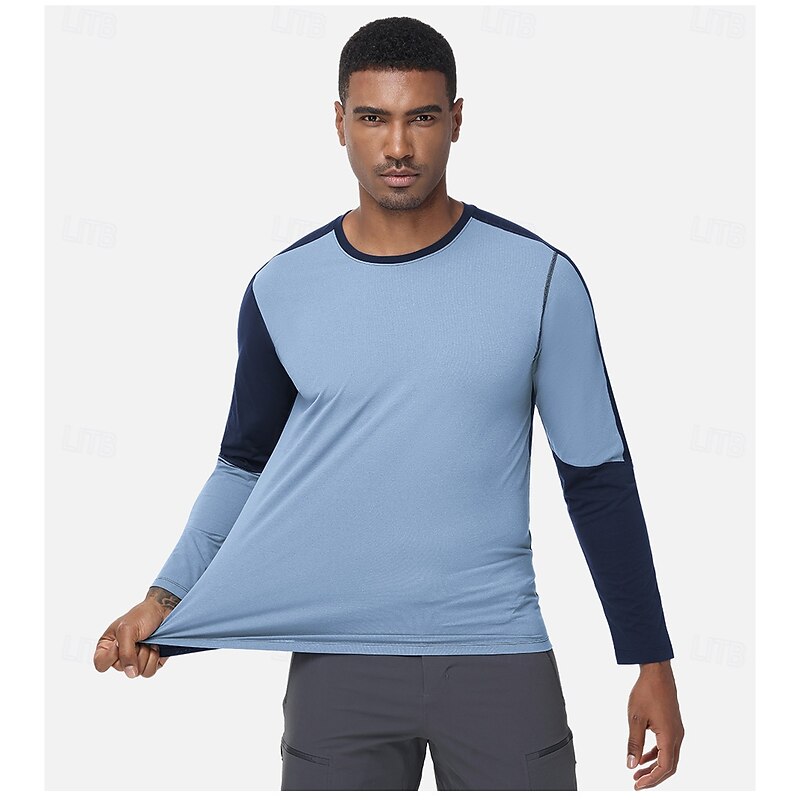 Men's Workout Tops Long Sleeve Bike Tee Tshirt with 3 Rear Pockets Lightweight Materials Sports Yellow Blue Dark Blue Clothing Apparel