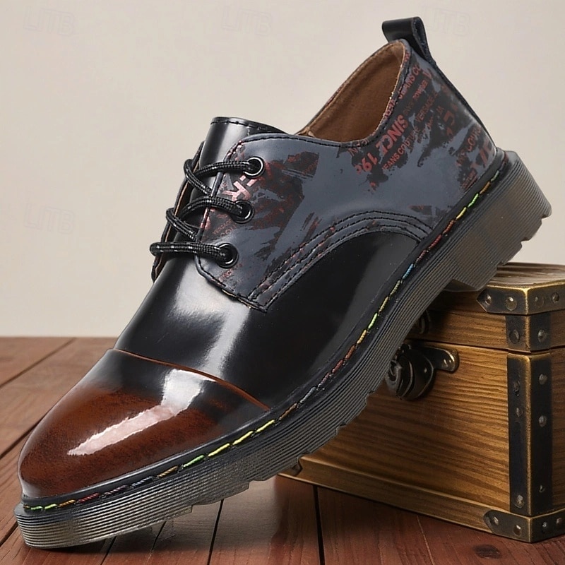 Men's Glossy Black Oxford Shoes with Smooth Finish – Elegant and Stylish Dress Shoes for Formal Occasions, Weddings and Professional Events