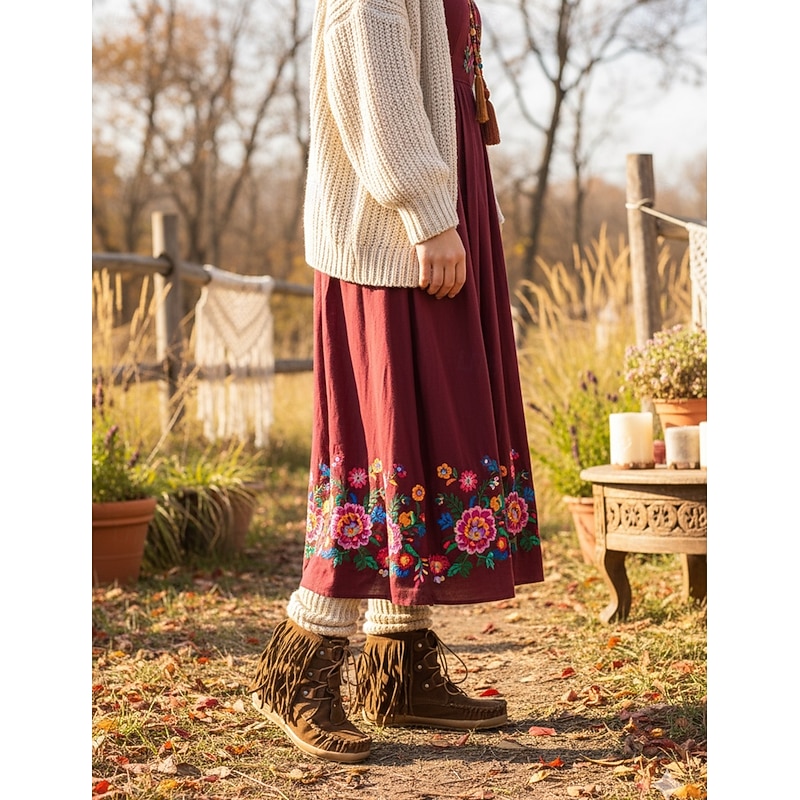 Women's Brown Fringe Moccasin Ankle Bootswith Lace-Up Design for Boho Style - Perfect for Festivals and Everyday Wear3