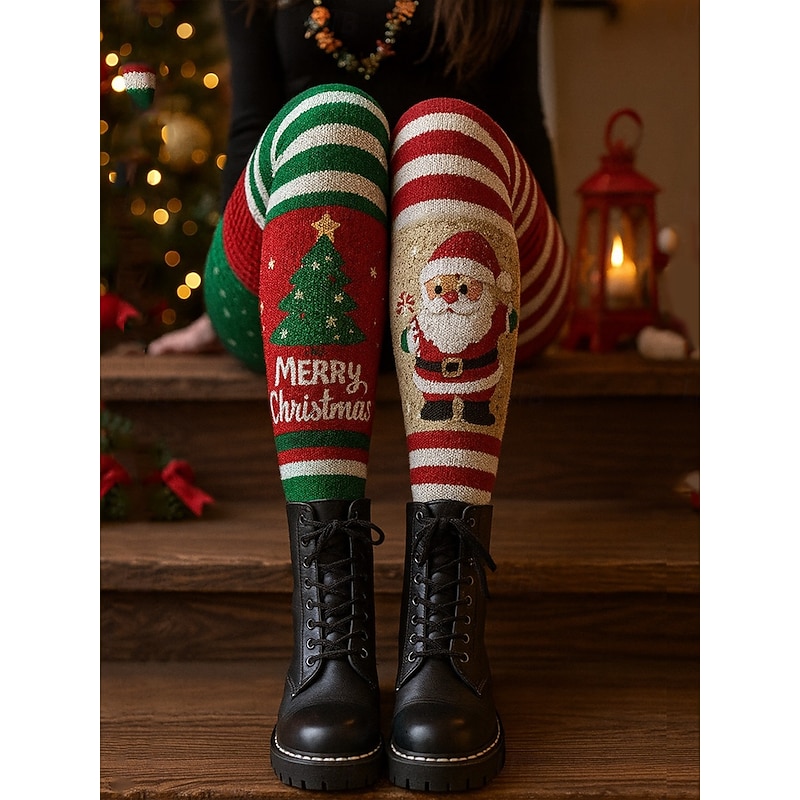 Women's Leggings Vacation Vintage Ethnic Style Full Length High WaistPantsUgly Christmas Graphic Santa Claus Christmas 3D Print Novelty Quick Dry Breathability Soft Stretchy Outdoor Home Causal Red