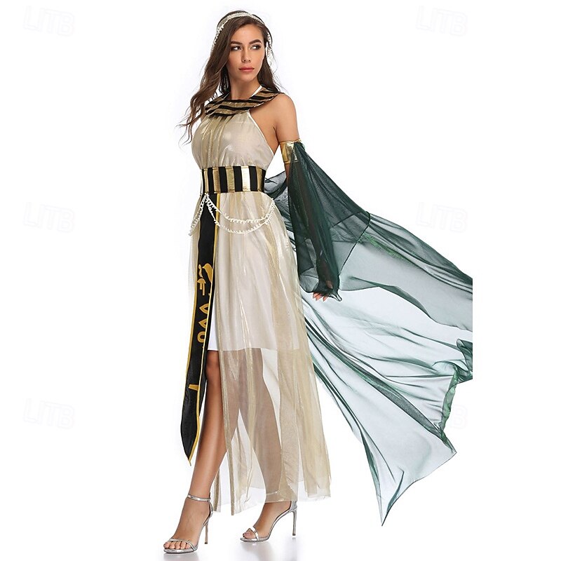 Cleopatra Goddess Halloween Dress Fancy Costume Couples' Costumes Ancient Egypt egyptian Adults' Women's Halloween Carnival Performance Party Easy Halloween Costumes Dress Up4