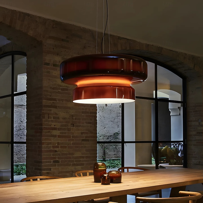 LED Pendant Light 36cm Glass Chandelier Single Head Ceiling Light for Loft Bar Living Room Dining Room Warm White 110-240V2