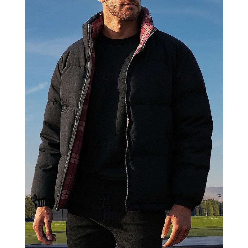 Men's Fleece Jacket Winter Coat with Pockets Long Sleeve Top Athleisure Fall Solid Colored Windproof Thick Warm Outdoor Travel Vacation Sportswear Activewear Black White Light Green3