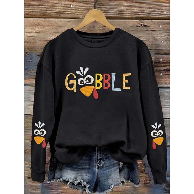 Women's Pullover Sweatshirt Hoodies Graphic Animal Letter Fashion Casual Long Sleeve Crew Neck Round Neck Regular Tops Street Dailywear Casual Print Black Red Orange Green Spring Fall Winter2