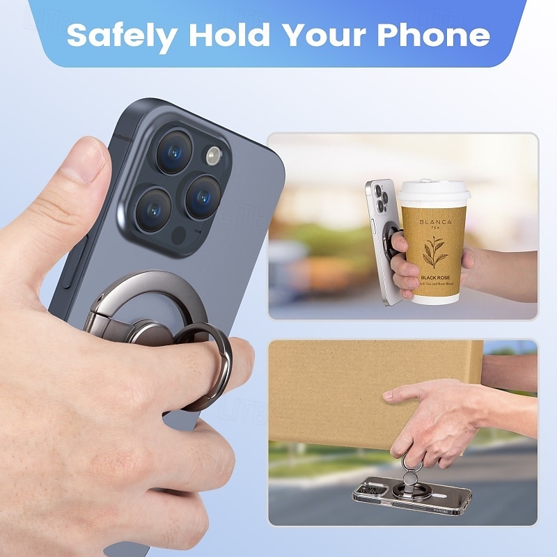 Magnetic Phone Grip Gyroscope Phone Ring Holder Grip Handheld Phone Finger Support Stand Suitable for Desktop Phone Stand3