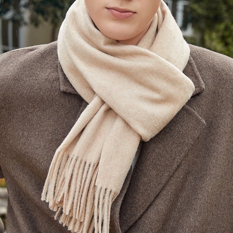 Women's Rectangle Scarf Infinity Scarf Street Holiday Grey Beige Black Scarf Pure Color3