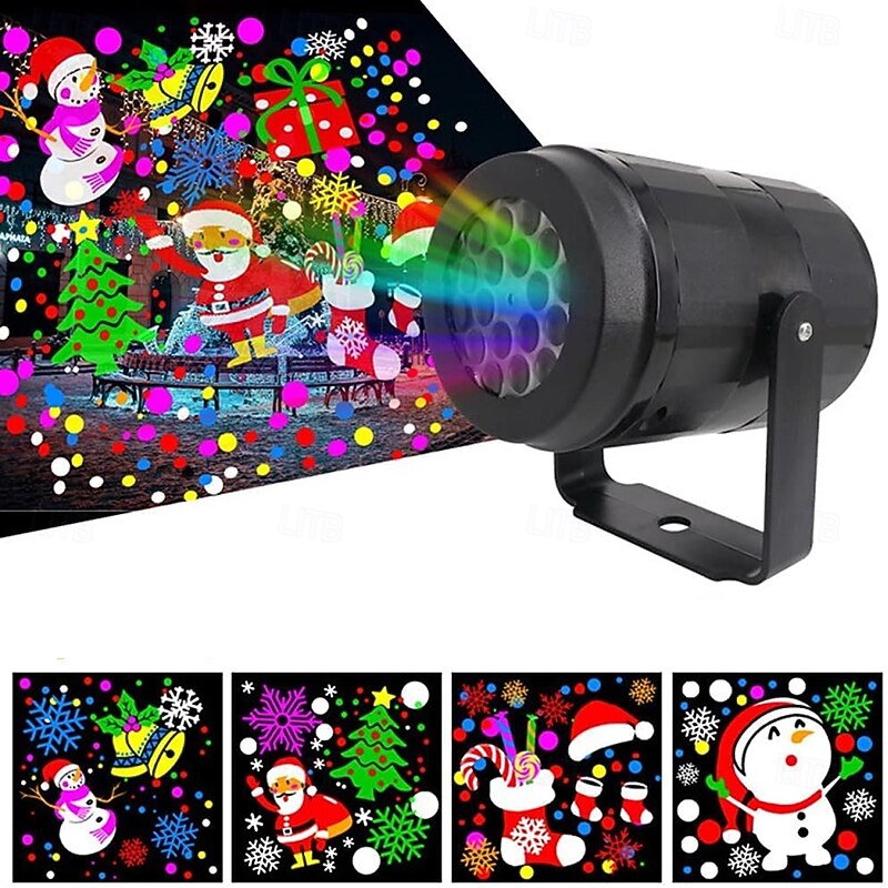 16 Pattern Christmas Projector Decoration Indoor Lighting LED Laser Projector Snowflake Lamp Party New Year Outdoor Home Garden2