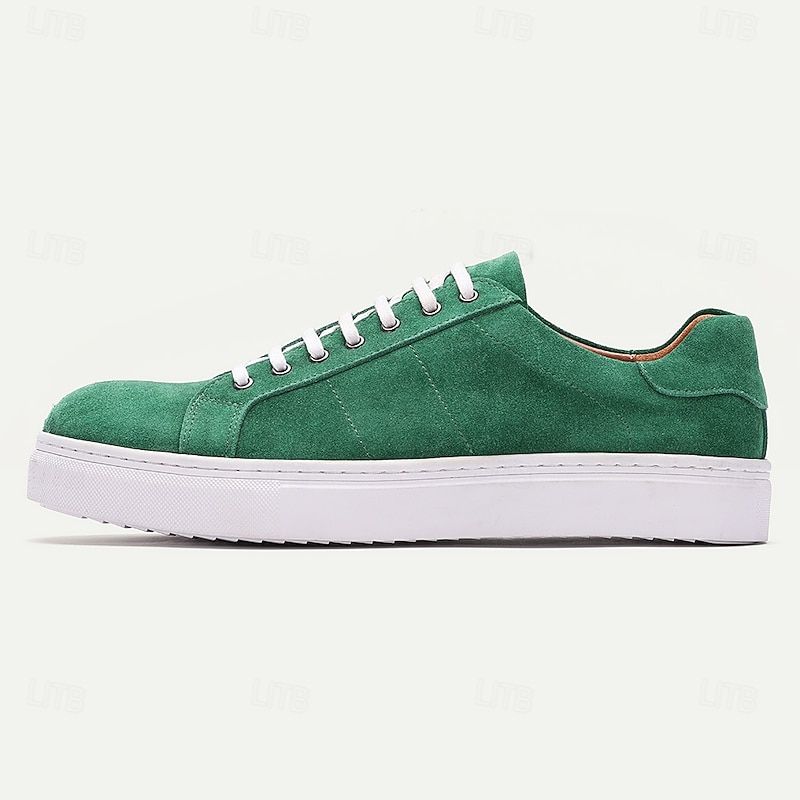 Green Men's Casual Sneakers – Lightweight Low-Top Lace-Up Shoes for Fashion, Daily Wear, Travel and Weekend Outings3