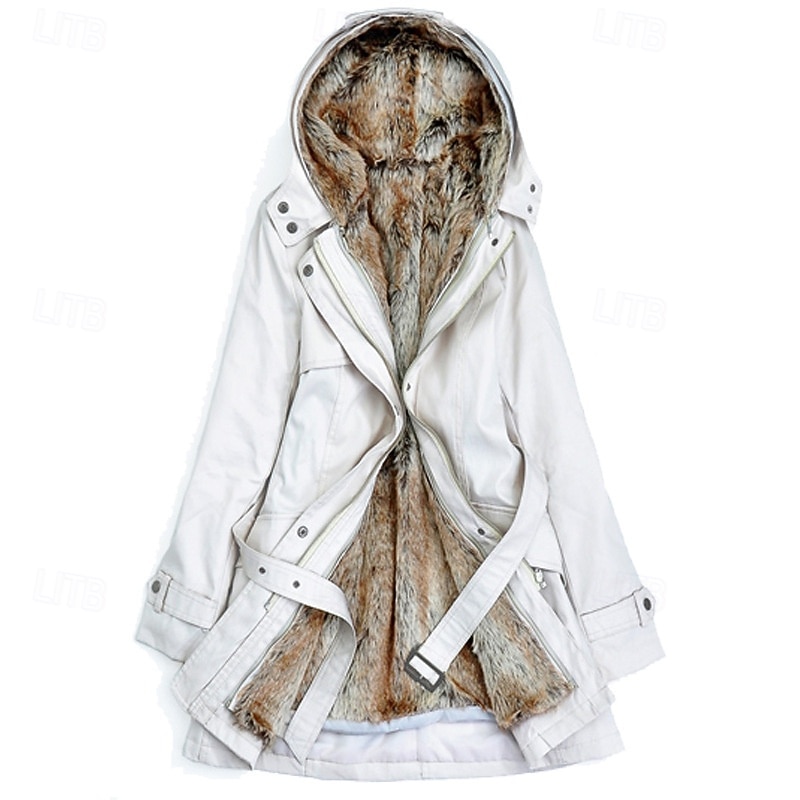 Women's Winter Jacket Fleece Jacket Casual Jacket Warm Comfortable Zipper Pocket Fashion Casual Plain Street Casual Daily Wear Going out Zipper Long Hooded Regular Fit Long Sleeve Outerwear Black4