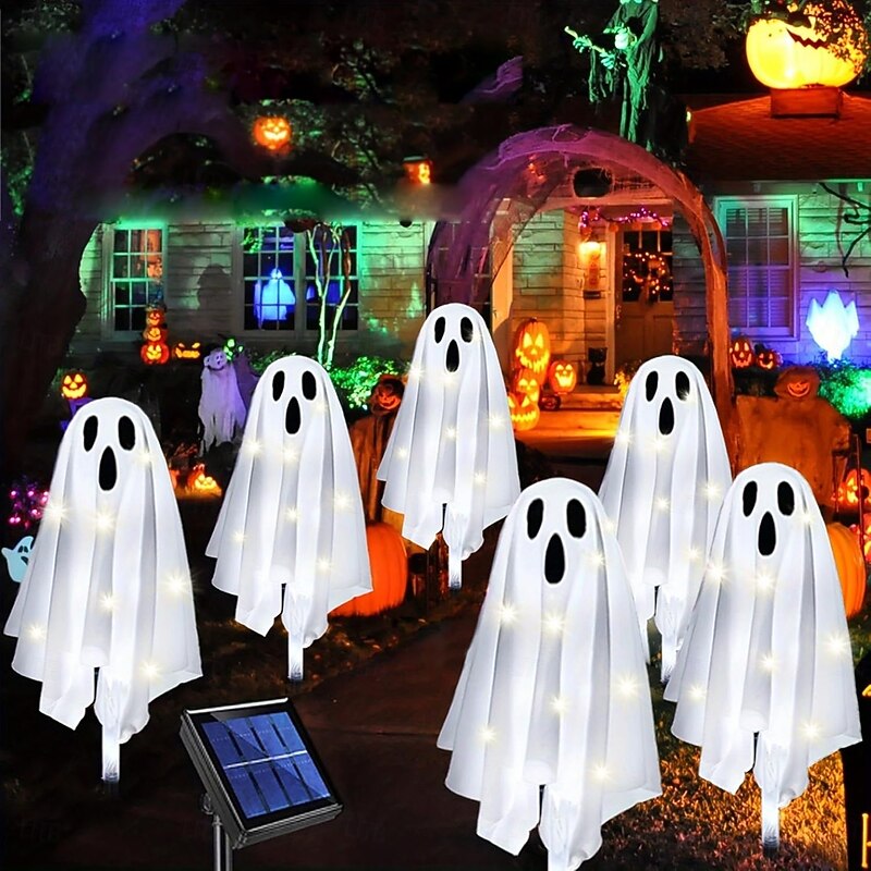 Halloween Decorations Outdoor, Solar Ghost Decor, Waterproof Halloween Solar Lights for Yard, Garden, Pathway, Haunted House4