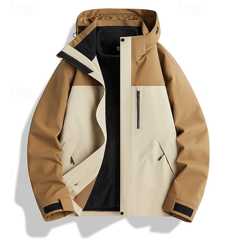 Women's Fleece Jacket Casual Jacket Waterproof Rain Jackets Rain Coats Waterproof Comfortable Zipper Pocket Casual Plain Outdoor Vacation Street Daily Wear Zipper Short Hooded Regular Fit Long Sleeve