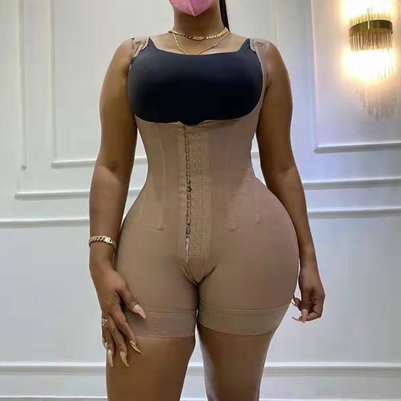 Women Plain Butt Lifting Breathable Tummy Control Body Shaper Suits For Gym Exercise & Fitness2