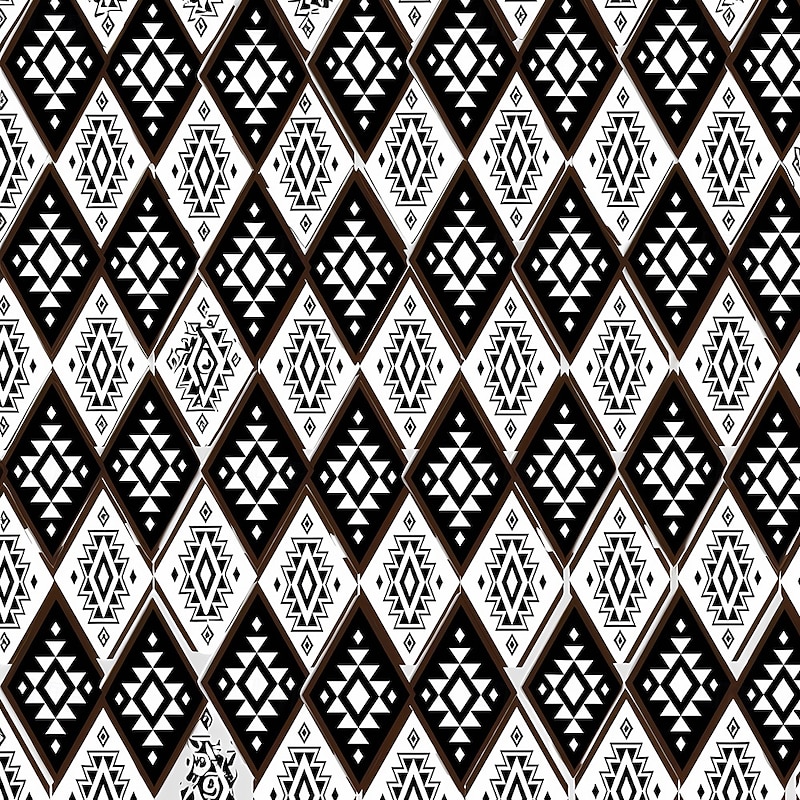 Men's Geometric Print T Shirt Henley Shirt Long Sleeve Retro Vintage Bohemian Casual Street Casual Daily Summer Spring Fall Black White Henley Henley T-Shirt4