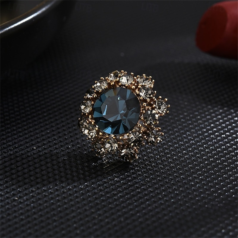 Brooches Geometrical Flower Fashion Simple Classic Brooch Jewelry Blue For Wedding Party Gift Engagement Prom Festival2