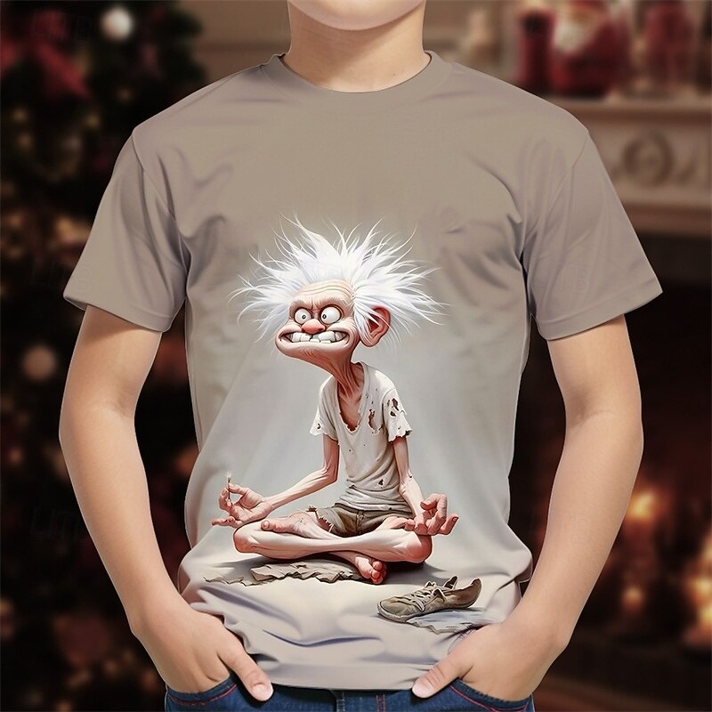 Christmas Boys' 3D Graphic Cartoon T shirt Tee Short Sleeve Summer Spring Fashion Basic Kids 4-12 Years Crew Neck Outdoor Casual Daily Regular Fit - Main Image