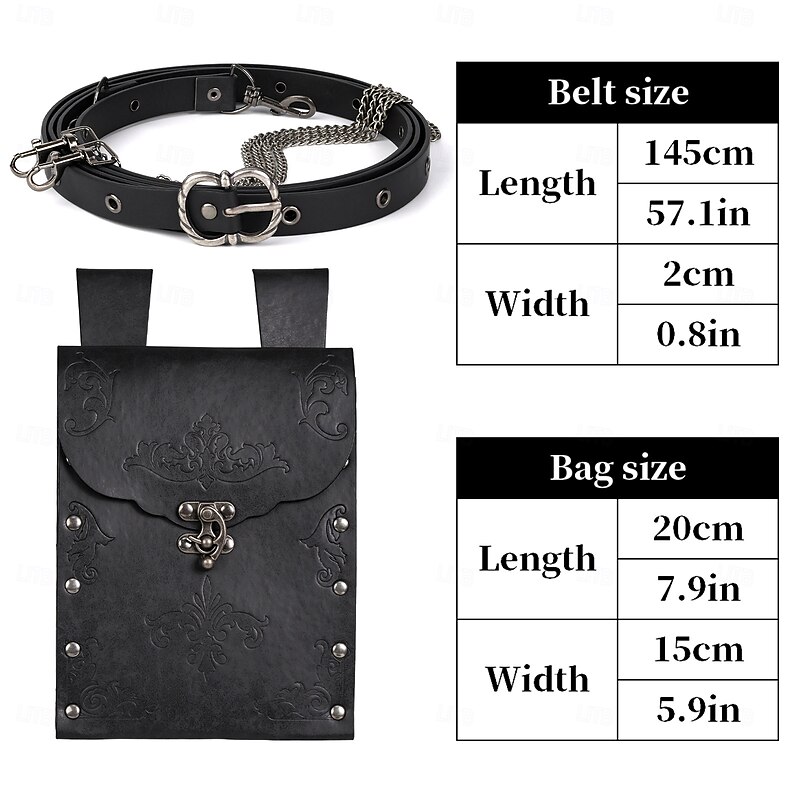 Medieval Renaissance Waist Belt Belt Pouch Viking Fancy Dress Men's Women's Celtic Viking Fantasy Halloween Carnival Performance LARP Adults' Belt Bag All Seasons4