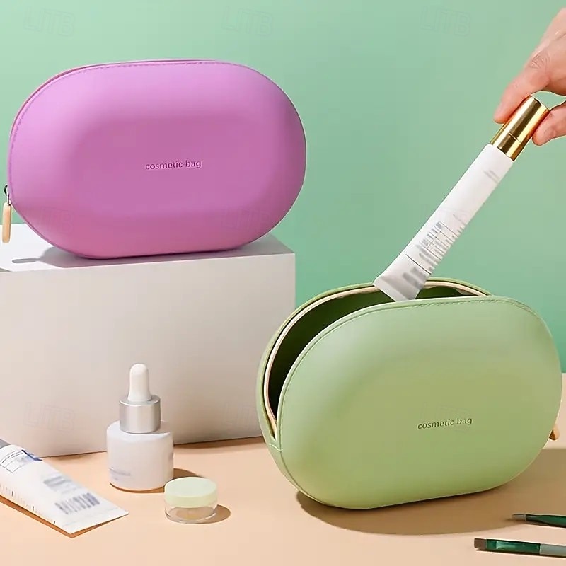 Large Capacity Silicone Toiletry Bag – Waterproof Travel Cosmetic Organizer with Multiple Compartments, Minimalist Design, Durable Zipper, Perfect for Travel & Business Trips2