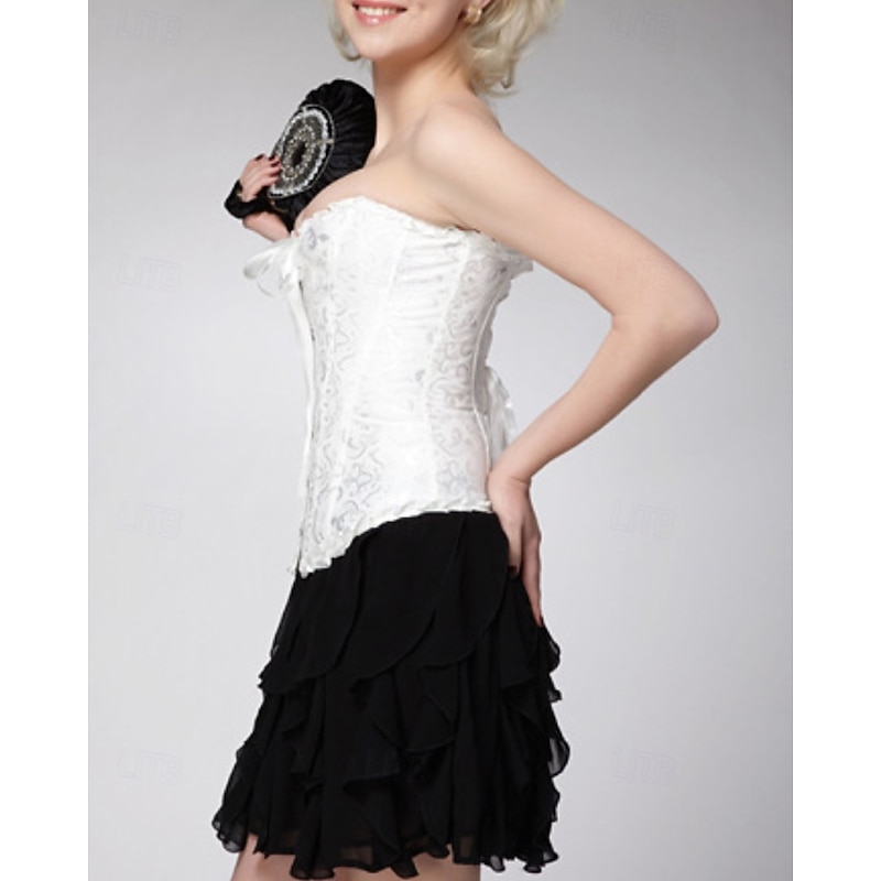 Women's Corset Shapewear Waist Cincher Shapewear Sexy Corset Sexy Sweet Pure Color Buttons Backless Vacation Street Date Sleeveless Cold Shoulder Black White Red Spring Fall Tailored Fit3