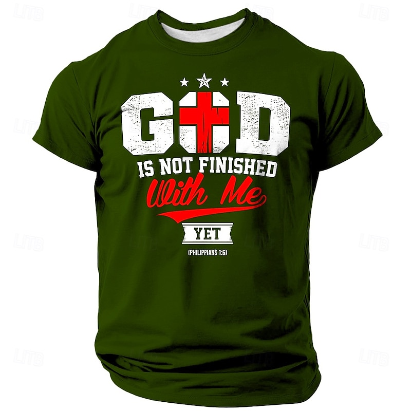 Men's Faith Funny Slang T Shirt Short Sleeve T shirt 3D Print Crew Neck Shirt Fashion Daily Street Daily Black Blue Green Summer Spring Clothing Apparel S M L XL XXL XXXL2