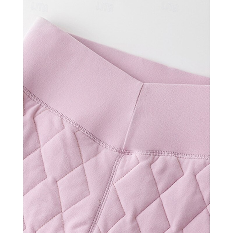 Women's Leggings Cozy Fleece Lined Cozy Leggings Casual Full Length Mid Waist Plain Elastic Waist Thermal Warm Stretchy Vacation Holiday Dark-Gray Violet Black Pink Winter Regular Fit3