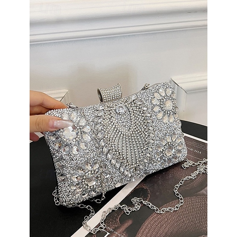 Women's Clutch Evening Bag Christmas Party Gold / White2