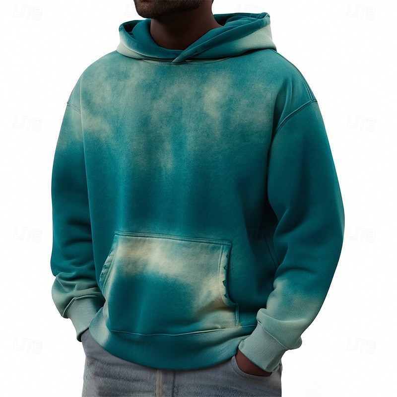 Men's Shading Fashion Streetwear Hooded Going out Black Pink Pocket Print Spring Fall Designer