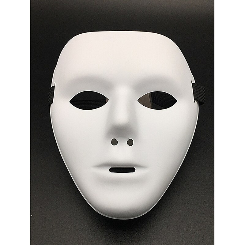 Men's Halloween Half Face Mask - Black and White Phantom Costume Accessory with Red Flame Design for Party and Cosplay4