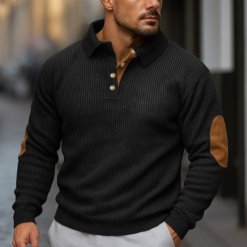 Men's Pullover Button Up Hoodie Apricot Black Blue Khaki Lapel Plain Patchwork Sports & Outdoor Casual Daily Streetwear Cool Sportswear Fall Spring &  Fall Clothing Apparel Hoodies Sweatshirts4