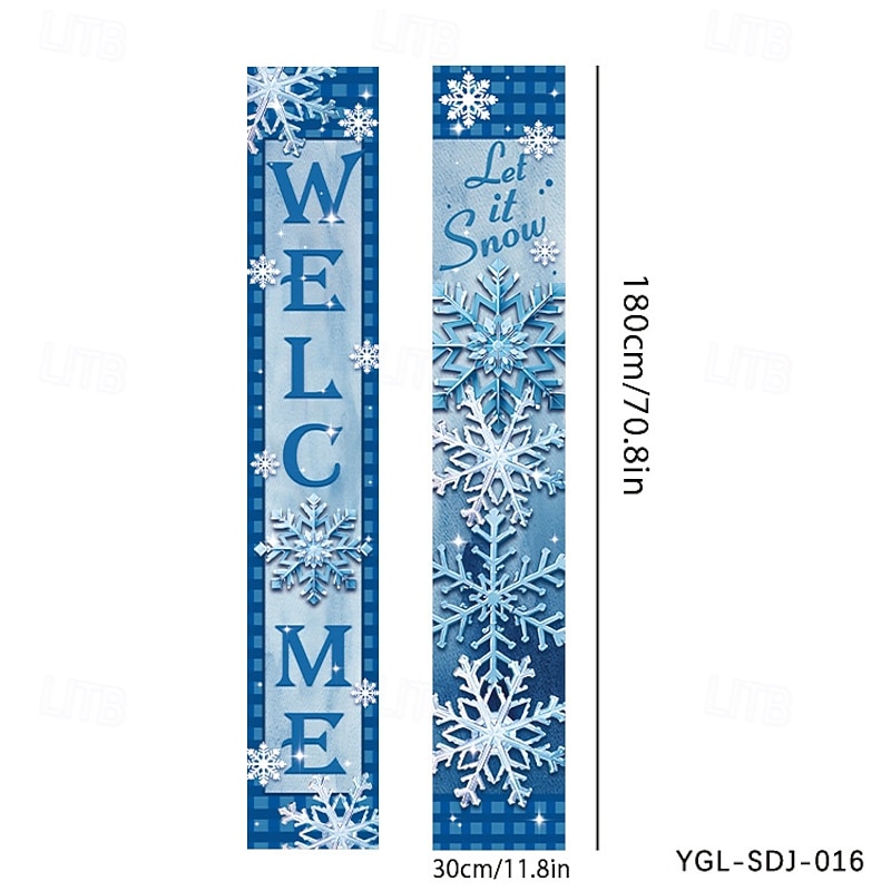 Christmas Hanging Banner, Holiday Couplets for Indoor Party Decoration, Festive Xmas Flag for Event, Seasonal Holiday Celebration Prop3