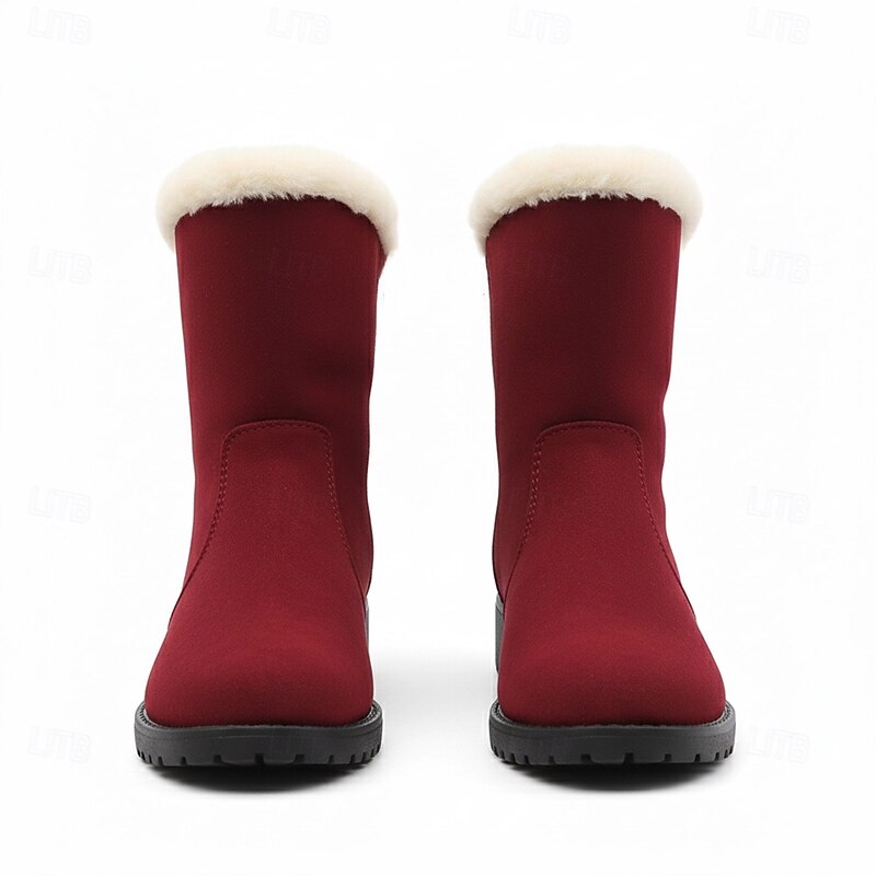 Women's Faux Fur Trim Winter Snow Boots with Tassel Accent and Non-Slip Sole, Perfect for Winter Outdoor Wear Christmas & Holiday3