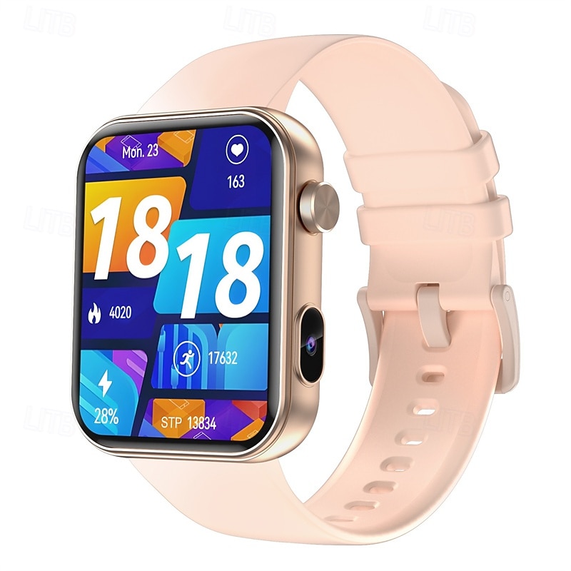 P51 Smart Watch 1.91 inch Smartwatch Fitness Running Watch Bluetooth Stopwatch Pedometer Call Reminder Sleep Tracker Heart Rate Monitor Compatible with Android iOS IP 67 Touch Screen Heart Rate3