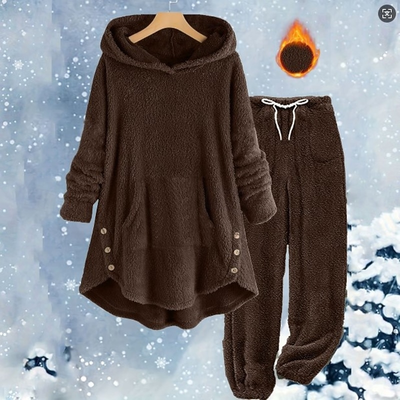 Women's Fashion Streetwear Pants Sets Bolero Top Long Sleeve Hooded Solid Color Outdoor Work Casual White Pink Red Fall Loose Fit3