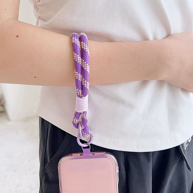 Phone Case For Lanyards Universal with Wrist Strap Color Gradient Geometric Pattern Polyester2