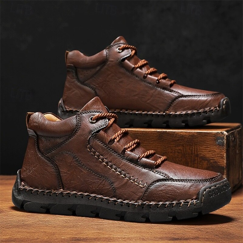Men's Brown Hiking Boots with Durable Sole – Versatile Casual Shoes for Outdoor Activities, Walking, and Weekend Adventures4