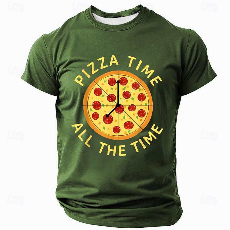 Men's Pizza Funny Slang T Shirt Short Sleeve T shirt 3D Print Crew Neck Shirt Fashion Daily Street Daily Black Red Blue Summer Spring Clothing Apparel S M L XL XXL XXXL2