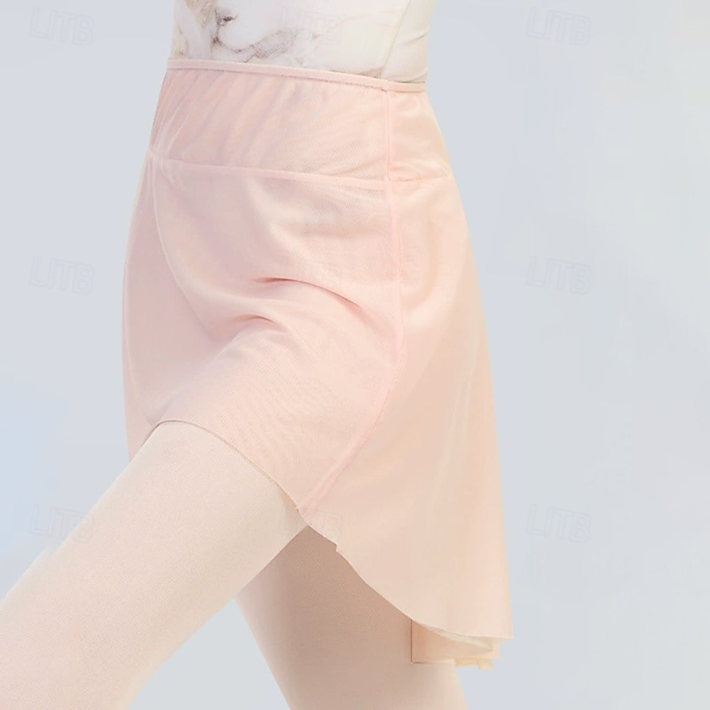 Ballet Skirts Pure Color Splicing Women's Performance Training Sleeveless High Polyester2