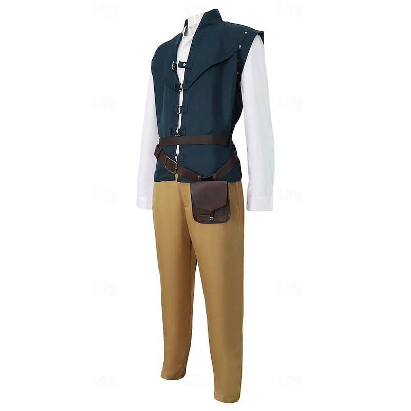 Rapunzel Tangled Prince Flynn Rider Costume Fancy Dress Cosplay Movie Cosplay for Men's Adults Halloween Carnival Performance Comic Con Anime Expo3