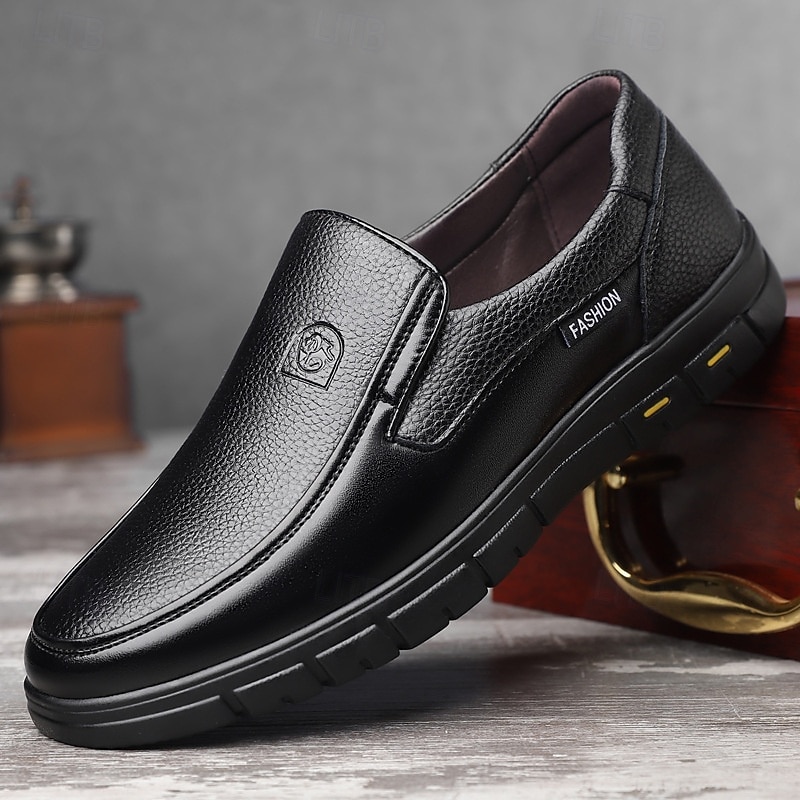 Men's Brown Slip-On Business Shoes with Anti-Slip Sole, Classic Formal Style for Office, Meetings and Daily Workwear2