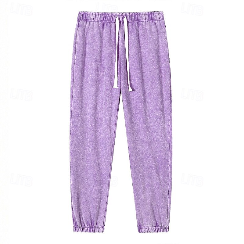 Men's Sweatpants Joggers Trousers Drawstring Pocket Elastic Waist Plain Comfort Sports Outdoor Daily Fashion Casual Black Purple Micro-elastic2