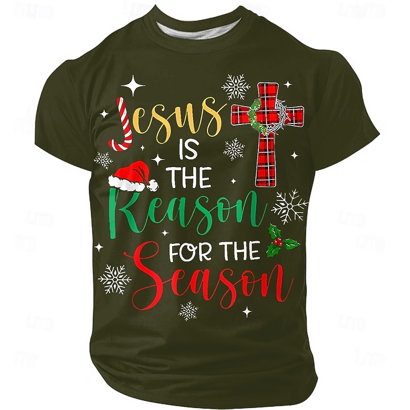 Christmas Men's Santa Claus Funny Slang T Shirt Short Sleeve T shirt 3D Print Crew Neck Shirt Daily Designer Artistic Vacation Party Street Black Army Green All Seasons Clothing Apparel S M L XL XXL2