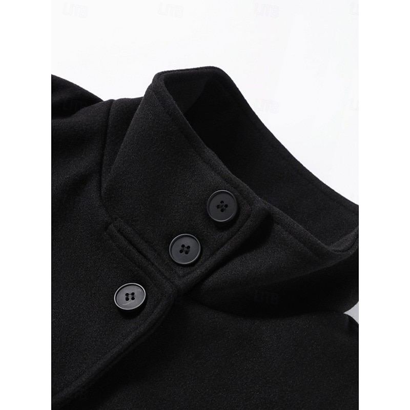 Women's Casual Jacket Comfortable Breathable Buttons Casual Plain Vacation Street Casual Daily Wear Single Breasted Short Stand Collar Loose Fit Long Sleeve Outerwear Black Spring Fall2