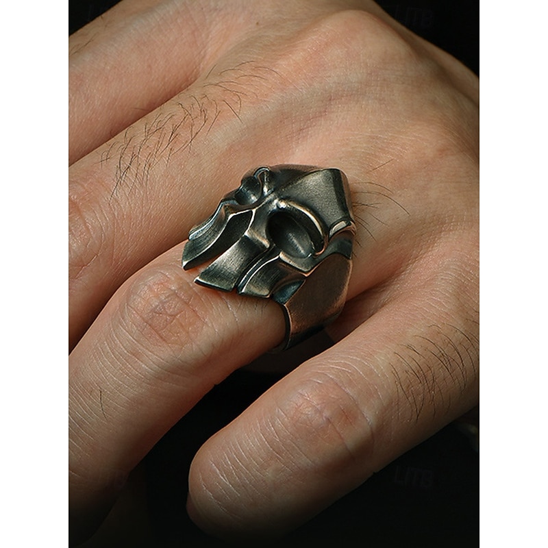 Men's Halloween Skull Ring – Gothic Copper Armor Style Biker Jewelry for Cosplay, Parties & Daily Wear4