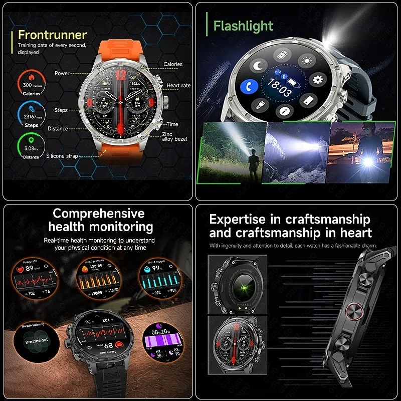 V99 Smart Watch Men 710 mAh Large Battery 1.85 Inch GPS Positioning Waterproof Bluetooth Call 100 Sports Smart Watch3